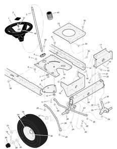 Steering Diagram and Parts List for 312002X98B 2004 Briggs and Stratton Lawn Tractor